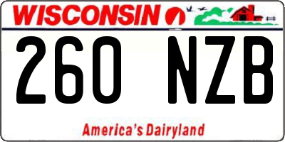 WI license plate 260NZB