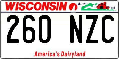 WI license plate 260NZC