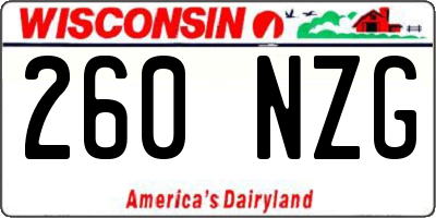 WI license plate 260NZG