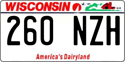 WI license plate 260NZH