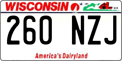 WI license plate 260NZJ
