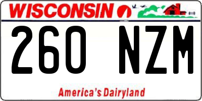 WI license plate 260NZM