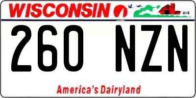 WI license plate 260NZN