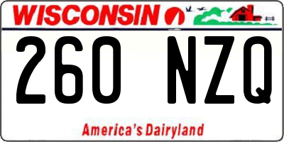 WI license plate 260NZQ