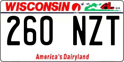WI license plate 260NZT
