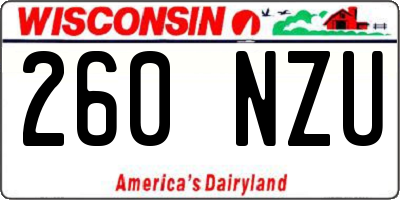 WI license plate 260NZU