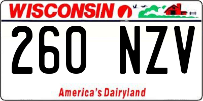 WI license plate 260NZV