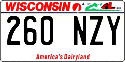 WI license plate 260NZY