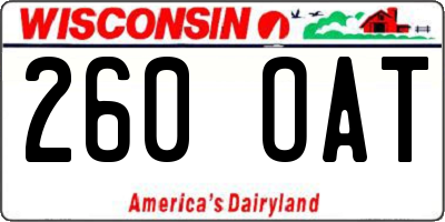 WI license plate 260OAT