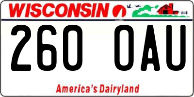 WI license plate 260OAU