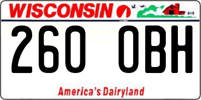 WI license plate 260OBH