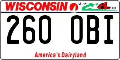 WI license plate 260OBI