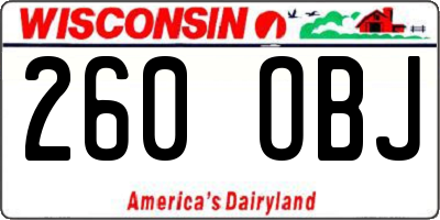 WI license plate 260OBJ