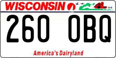 WI license plate 260OBQ