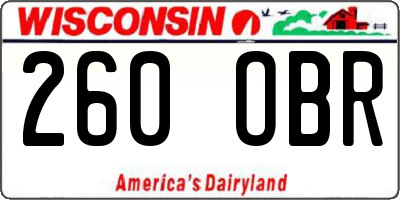 WI license plate 260OBR
