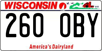 WI license plate 260OBY