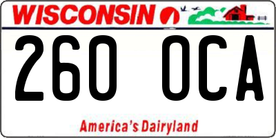 WI license plate 260OCA