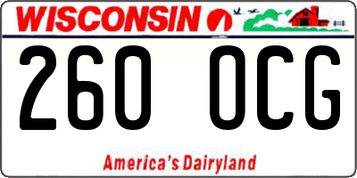 WI license plate 260OCG