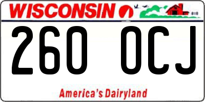 WI license plate 260OCJ