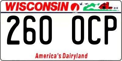 WI license plate 260OCP