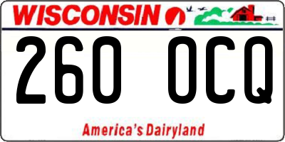 WI license plate 260OCQ