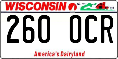 WI license plate 260OCR