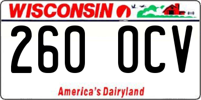 WI license plate 260OCV