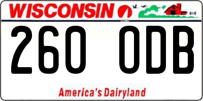 WI license plate 260ODB
