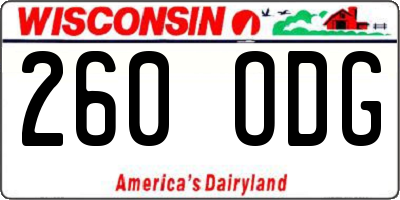 WI license plate 260ODG