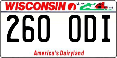 WI license plate 260ODI