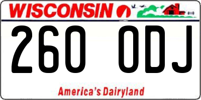 WI license plate 260ODJ