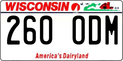 WI license plate 260ODM