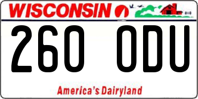WI license plate 260ODU
