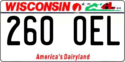 WI license plate 260OEL