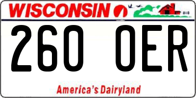 WI license plate 260OER