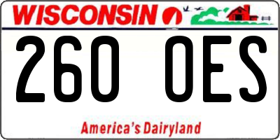 WI license plate 260OES
