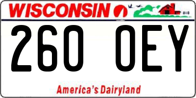 WI license plate 260OEY