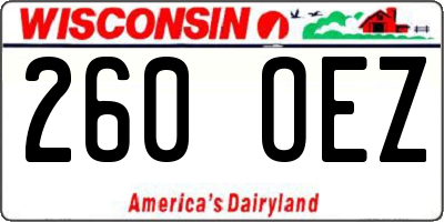 WI license plate 260OEZ