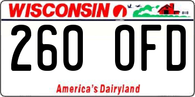 WI license plate 260OFD