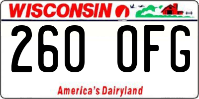 WI license plate 260OFG