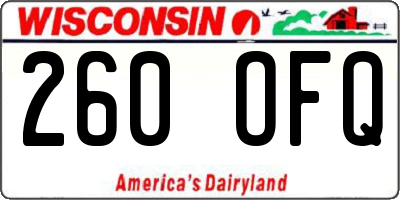 WI license plate 260OFQ