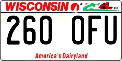 WI license plate 260OFU