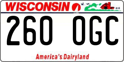 WI license plate 260OGC