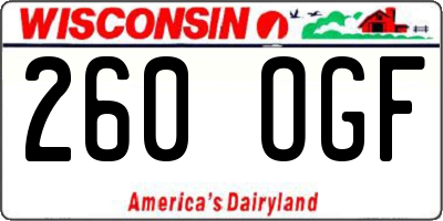 WI license plate 260OGF