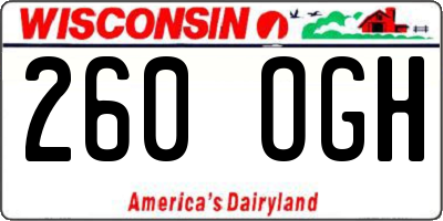 WI license plate 260OGH