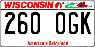 WI license plate 260OGK