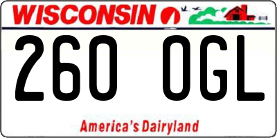 WI license plate 260OGL