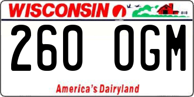 WI license plate 260OGM