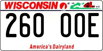 WI license plate 260OOE