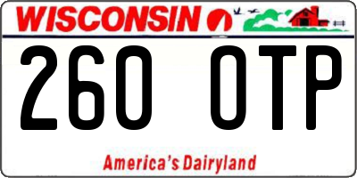 WI license plate 260OTP
